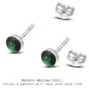 4mm Abalone Circle Silver Earring Studs