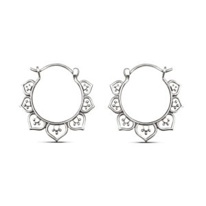 Mandala Sterling Silver Hoop Earrings