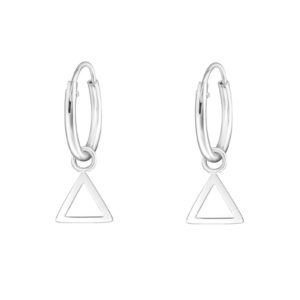 Triangle Charm Hoop Earrings