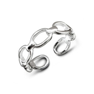 Adjustable Chain Link Silver Ring