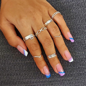 Adjustable Concave Mid Finger Silver Ring - Studio Jewellery US
