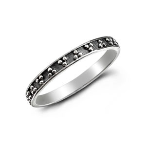 Triple Dot Silver Band Ring