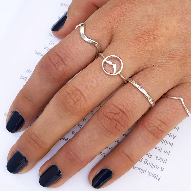 Mountain Band Silver Ring - Studio Jewellery - Feature & Stacker Rings