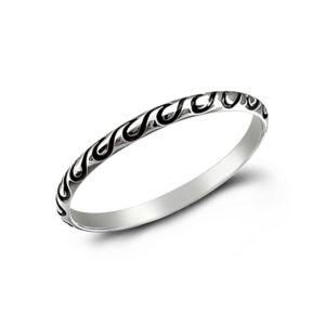 Surf Band Silver Ring