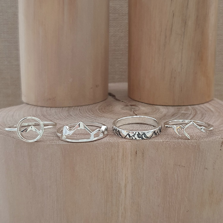 Mountain Band Silver Ring - Studio Jewellery - Feature & Stacker Rings