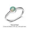 Opal Fine Banded Silver Ring