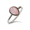 Water Drop Rose Quartz Sterling Silver Ring