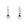 Mandala hoop charm sterling silver earrings with detailed engraved circular pattern, boho minimalist design.