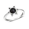 3 Bead Onyx Silver Ring