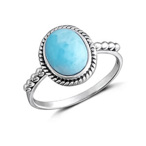 Oval Larimar Sterling Silver Ring