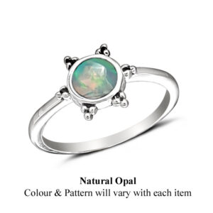 3 Bead Opal Silver Ring