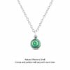 Abalone Shell Disc Charm Silver Pendant Necklace