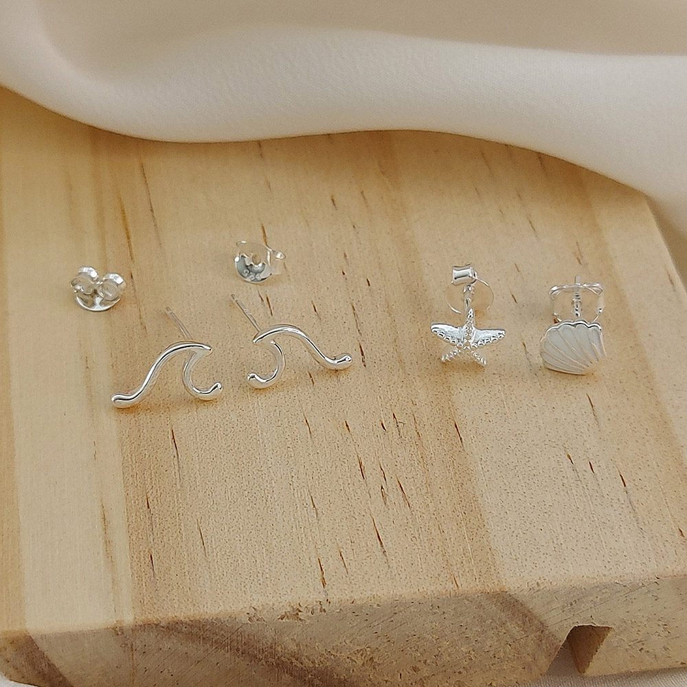 Silver Snowflake Earring Studs