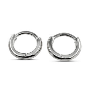 Plain 9mm Silver Hoop Huggie Earrings