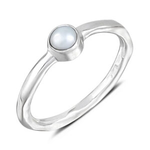 Hammered Mother of Pearl Ring