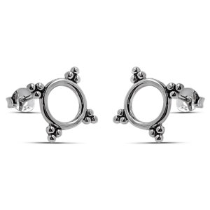 Sphere Beads Silver Earring Studs