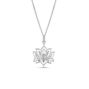 Big Lotus Silver Necklace
