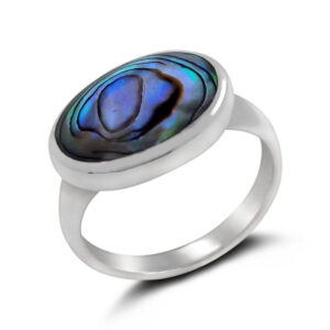 Bold Abalone Silver Ring