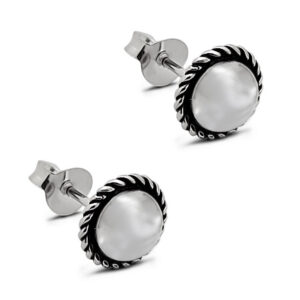 Silver Dome Stud Earrings