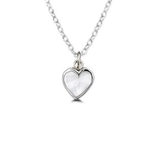White Heart Shell Silver Necklace