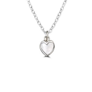 Tiny White Heart Shell Silver Necklace