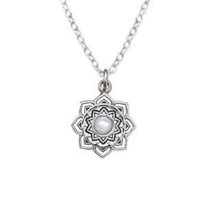 Blossom Mandala Shell Silver Necklace