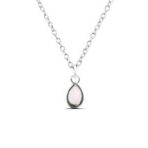 Water Drop White Shell Silver Necklace