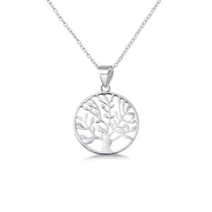 Large Tree Of Life Silver Necklace