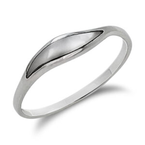 Wave White Shell Silver Ring