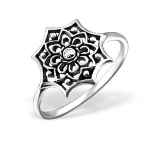 Floral Mandala Silver Ring