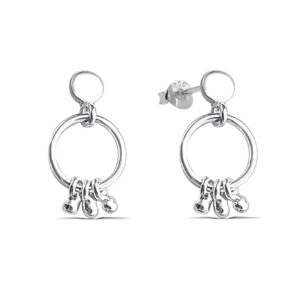 Dangly Dots Silver Earring Studs