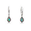 Beaded Water Drop Abalone Hoop Charm Earrings