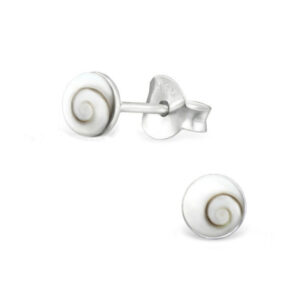 Small Shiva Shell Silver Stud Earrings
