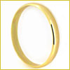 A simple, plain gold bangle bracelet with a smooth, shiny surface shown on a white background.